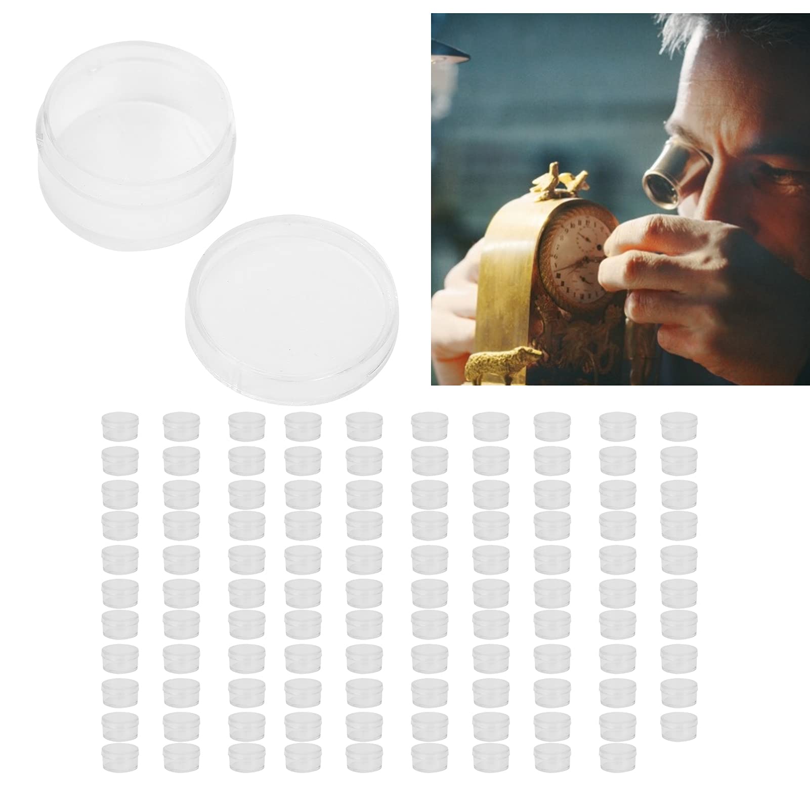 Tissting 100 Mini Pots Cosmétiques Plastique 2x2x1 cm