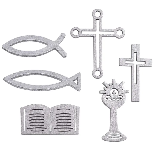 FEPITO Décoration Bois Argent Confirmation Communion Baptême