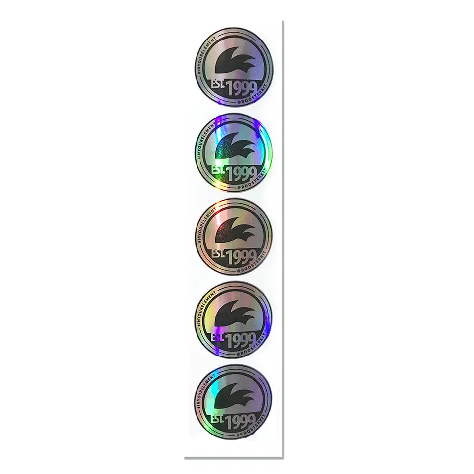 Rooster Merchandise 99 stickers holographic 50mm lot de 5