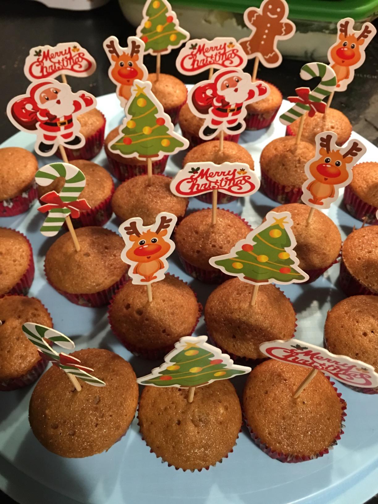 FEPITO Toppers Cupcake Noël Carton Pics Gâteau Lot 60