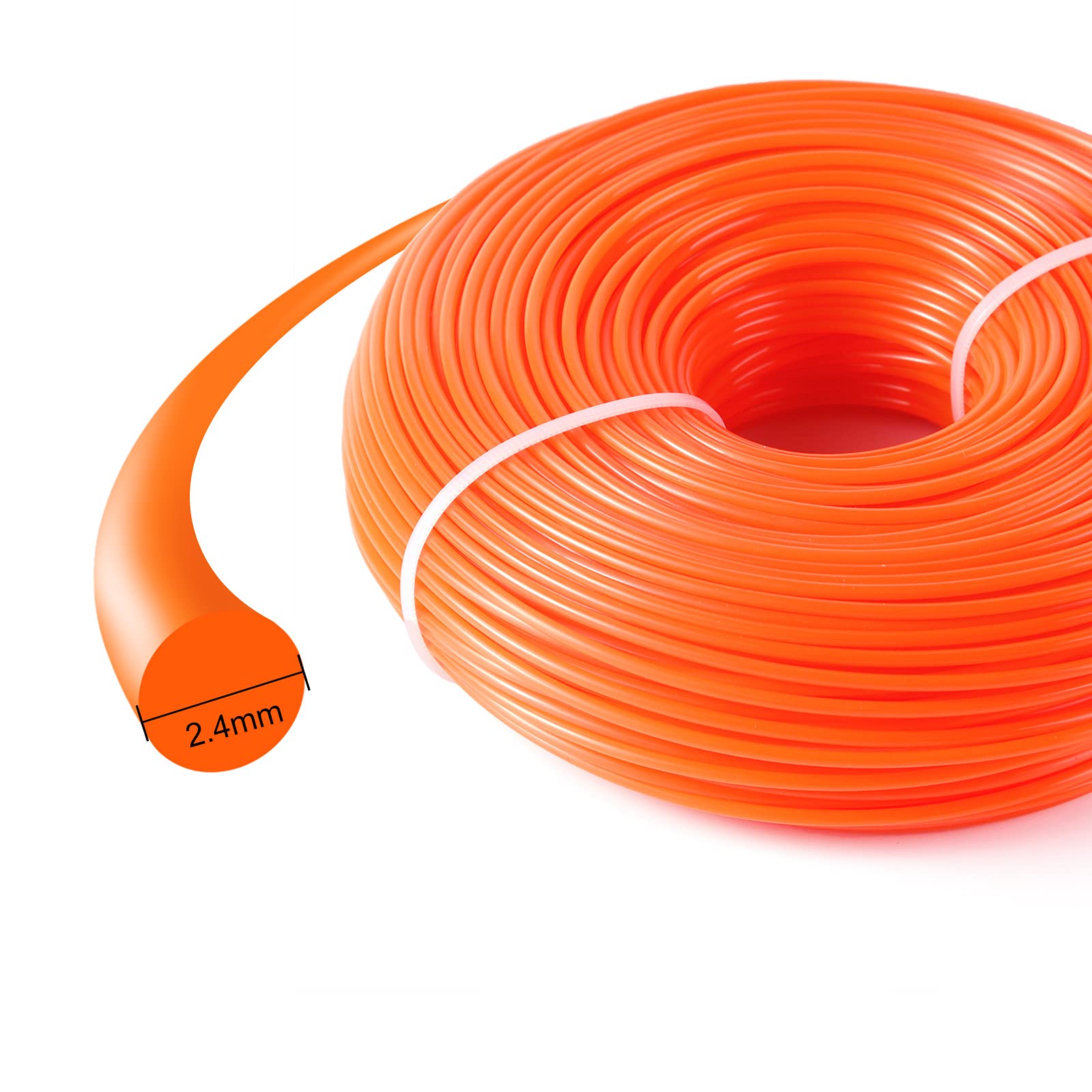 FEPITO Fil débroussailleuse nylon rond 2,4 mm x 96 m orange
