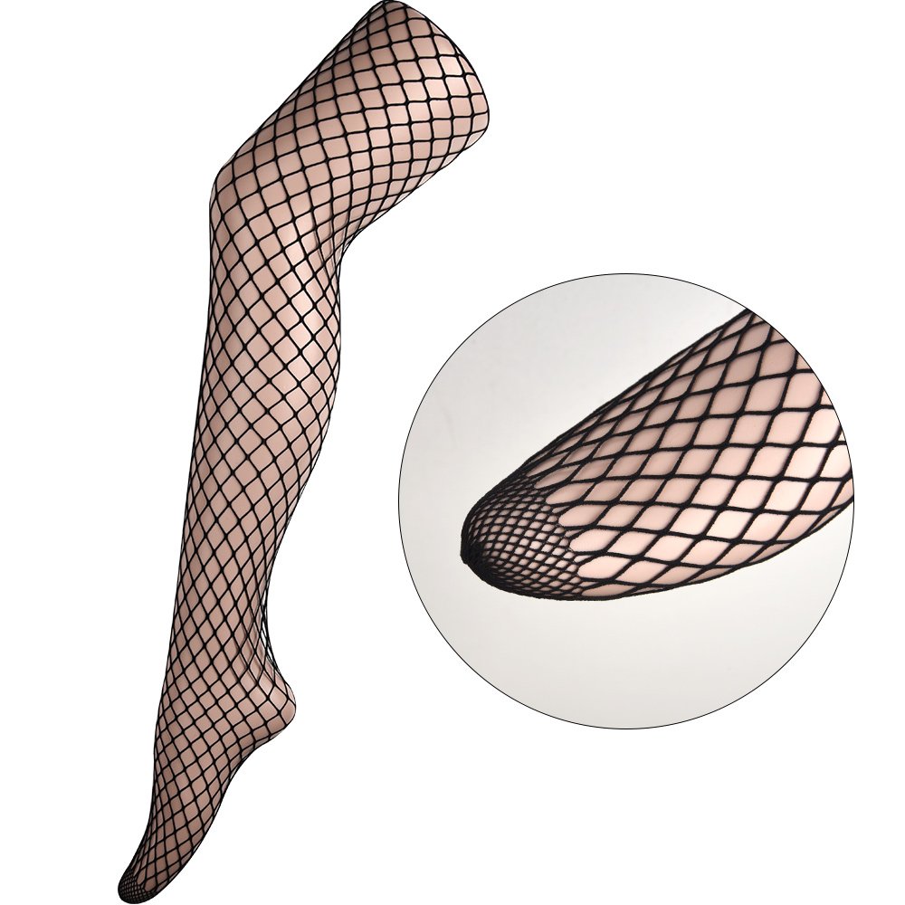 FEPITO Collants Résille Noirs S-M Taille Haute