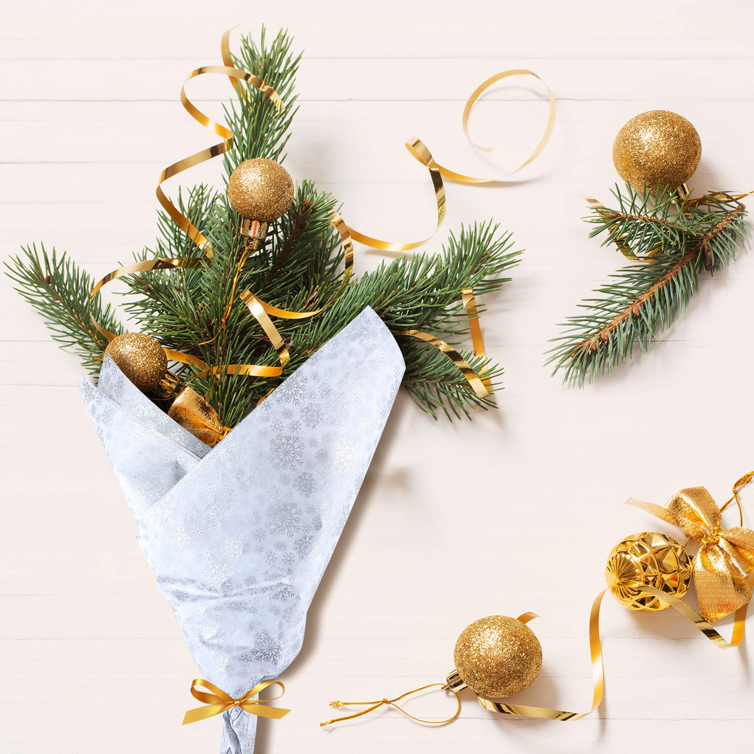 FEPITO papier de soie Noël argent 100 feuilles