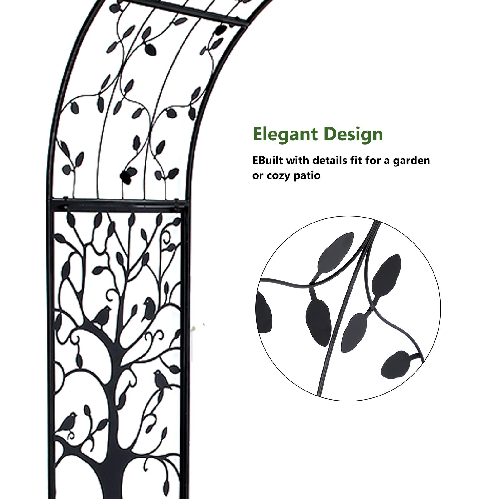 Ejoyous Garden arche de jardin fer 2,14 m
