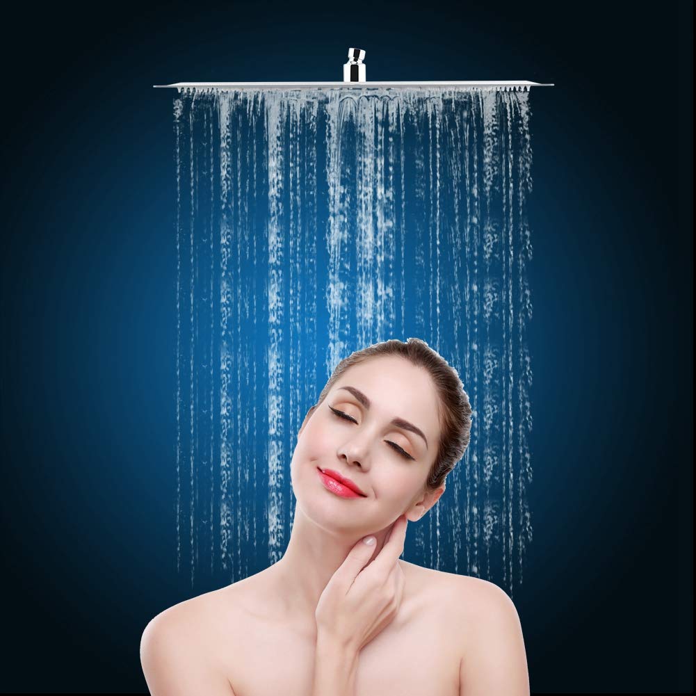Ejoyous Pommeau Douche Pluie Inox 40x40 cm Argent