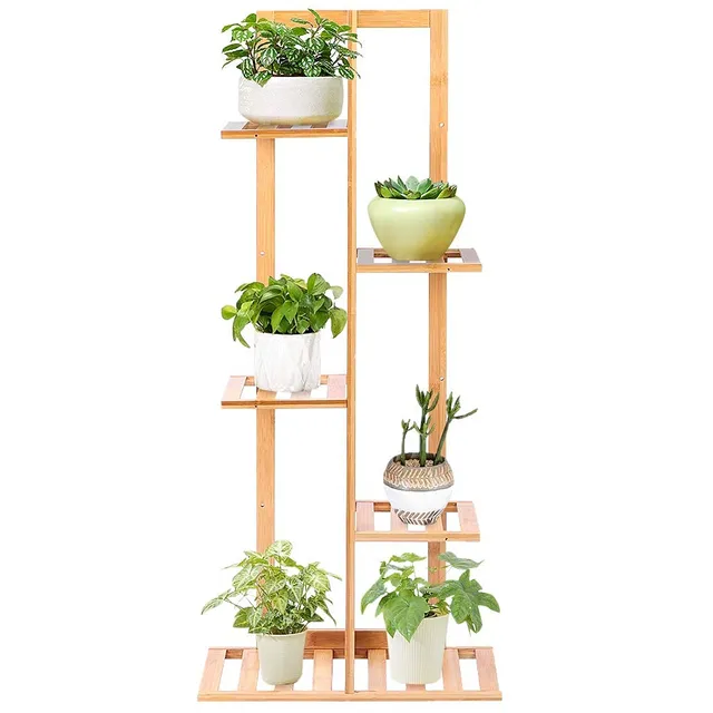 Ejoyous Garden étagère plantes bambou 5 couches 6 pots