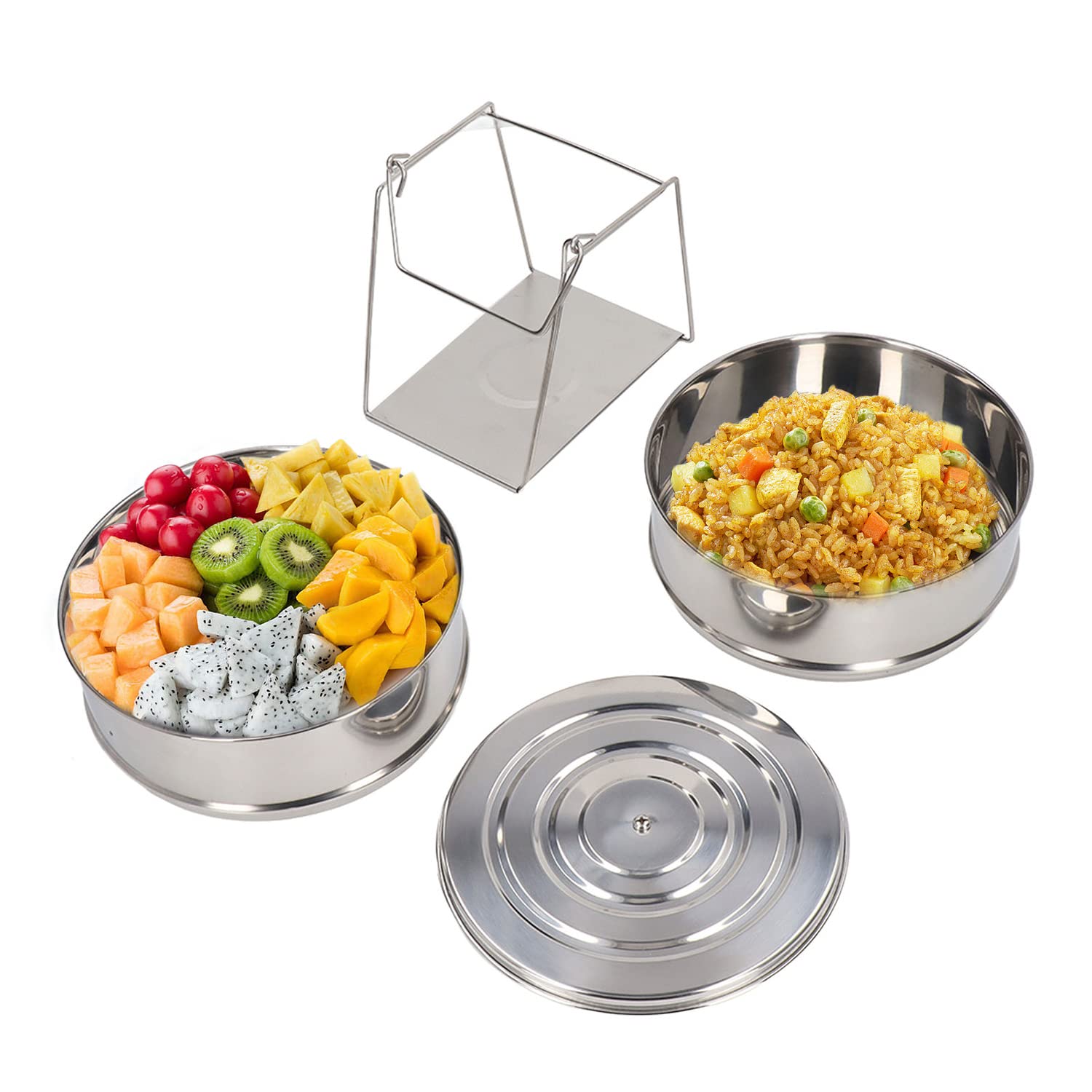 Tissting KITCHEN BATHROOM cuiseur vapeur inox 2 étages empilable