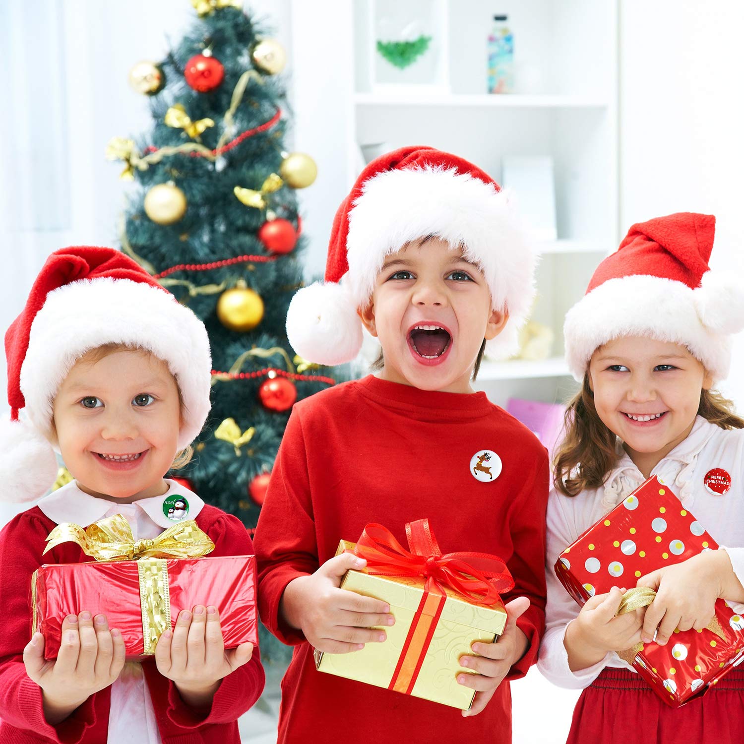 FEPITO Joyeux Noël Badges Boutons + Cartes Lot 36