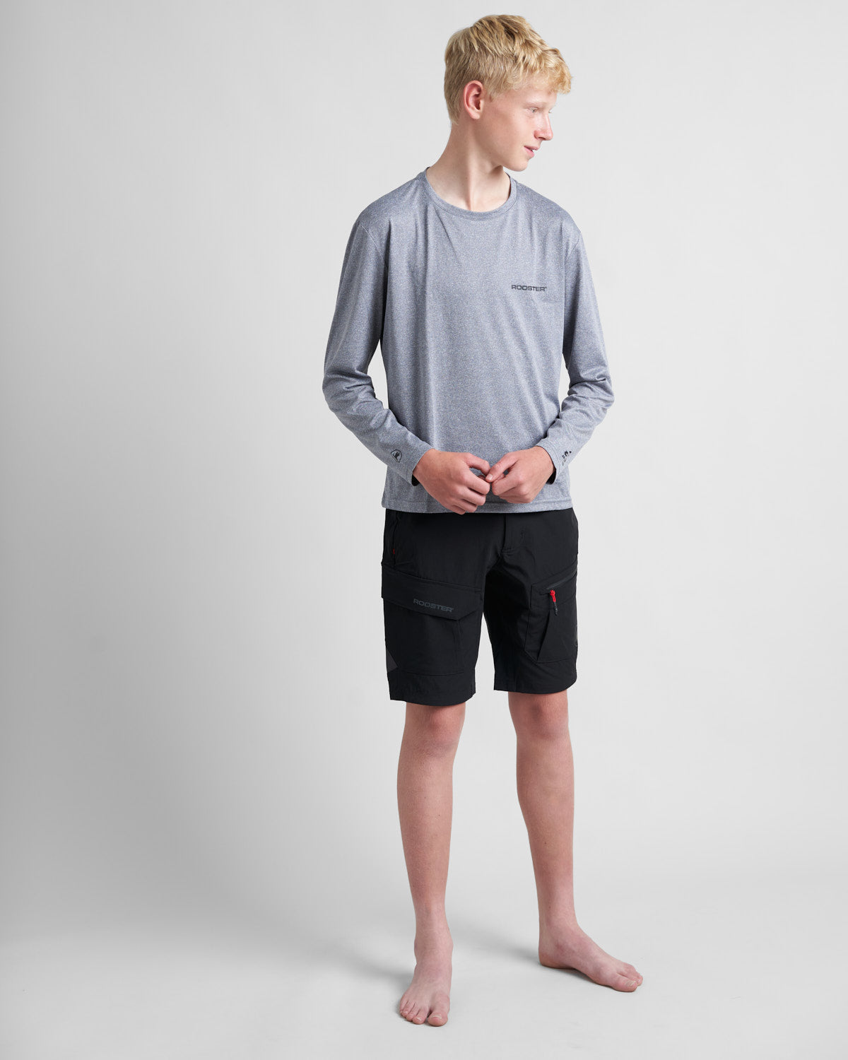 Rooster Tech Tops Junior Quick Dry t-shirt UV gris