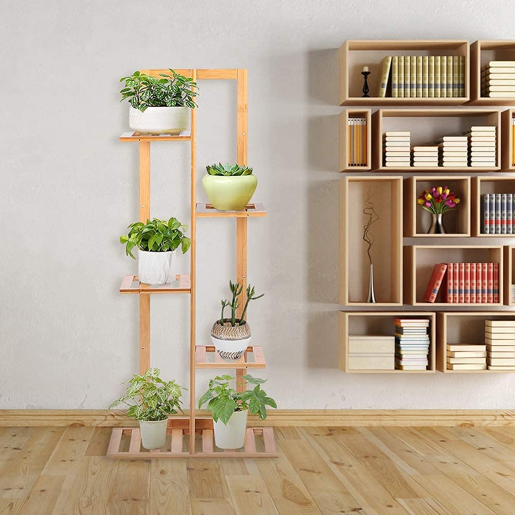Ejoyous Garden étagère plantes bambou 5 couches 6 pots