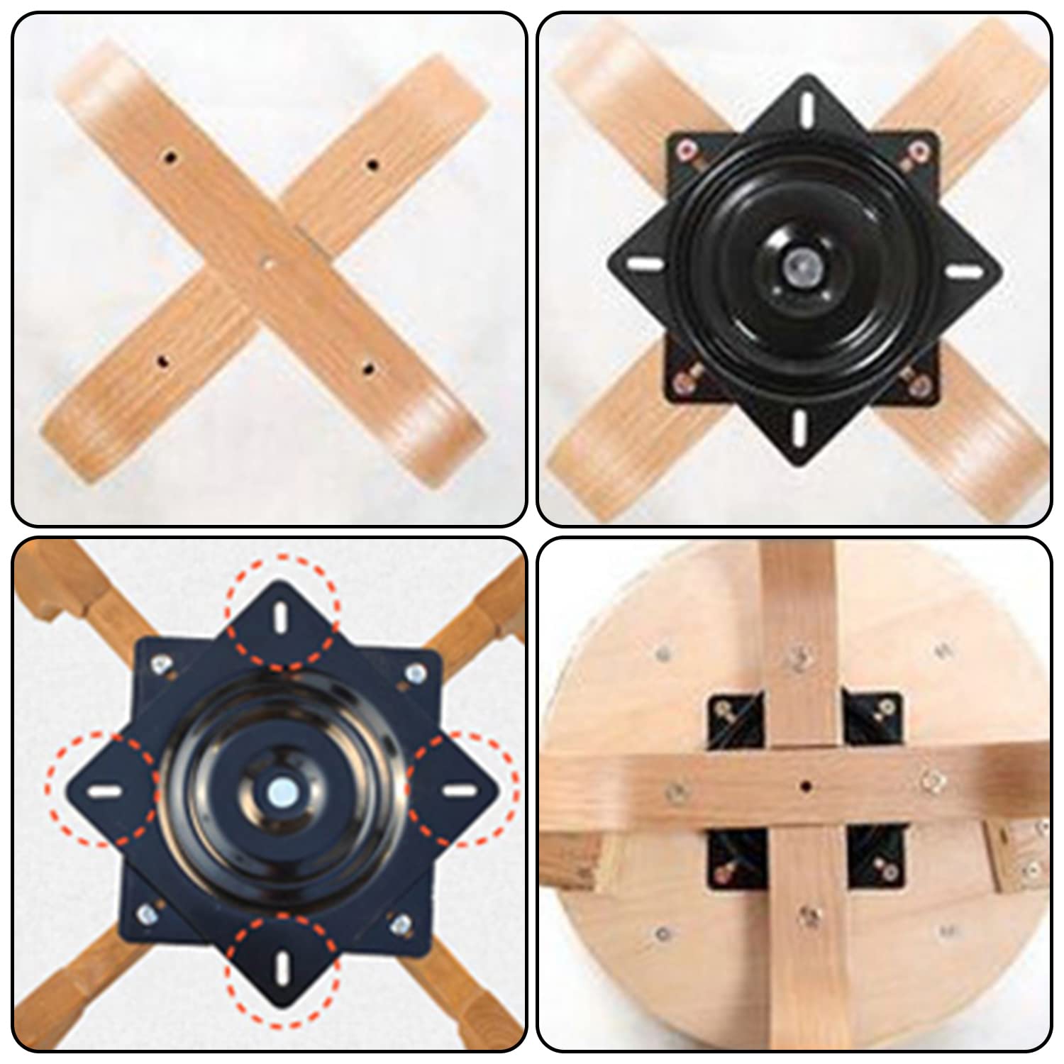 Tissting Home Decoration plaque pivotante 7 pouces 180° acier