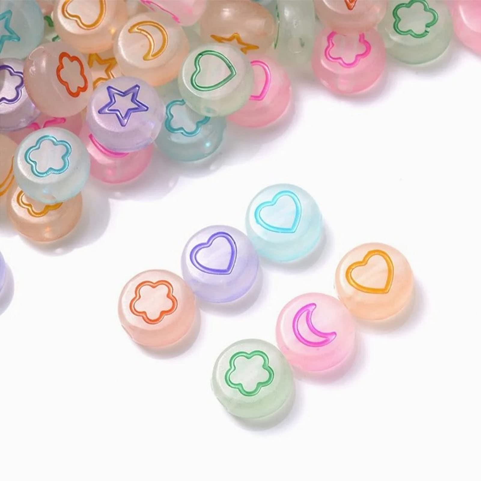Tissting Perles Lumineuses Acrylique Étoile Lune 600 Pièces