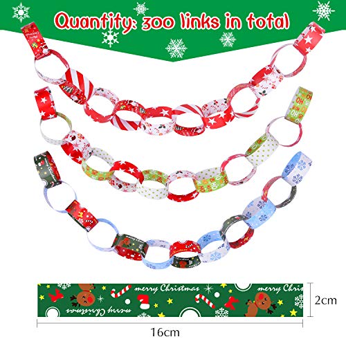 FEPITO Party Decorations 300 guirlande papier Noël 10 motifs