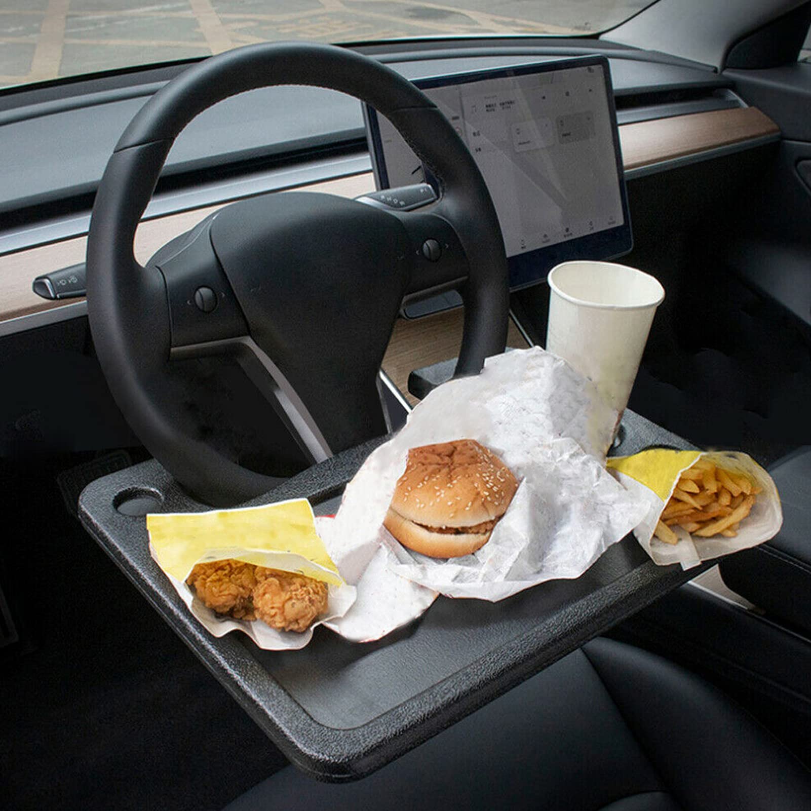 Tissting Vehicle tablette volant voiture ABS noir 42x28 cm