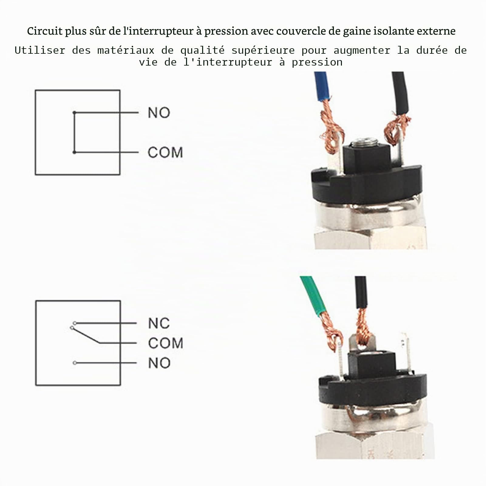 FTVOGUE Pressostat Diaphragme 1/2 Pouce Inox Réglable