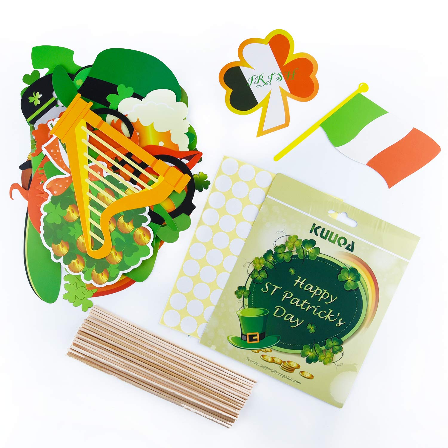 FEPITO Party Decorations photobooth Saint-Patrick 38 pièces carton