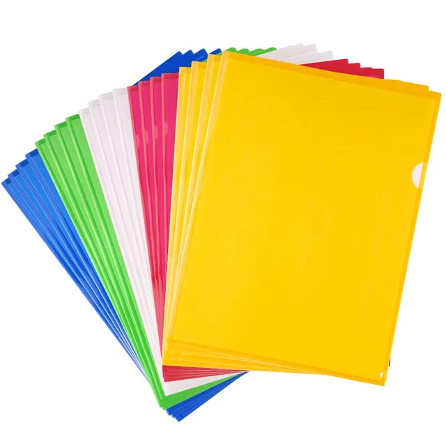 FEPITO Pochettes A4 plastique couleurs assorties lot 20