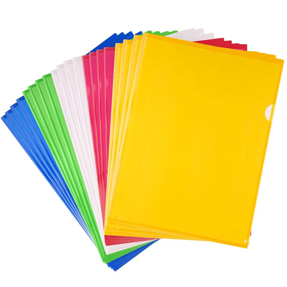 FEPITO Pochettes A4 plastique couleurs assorties lot 20