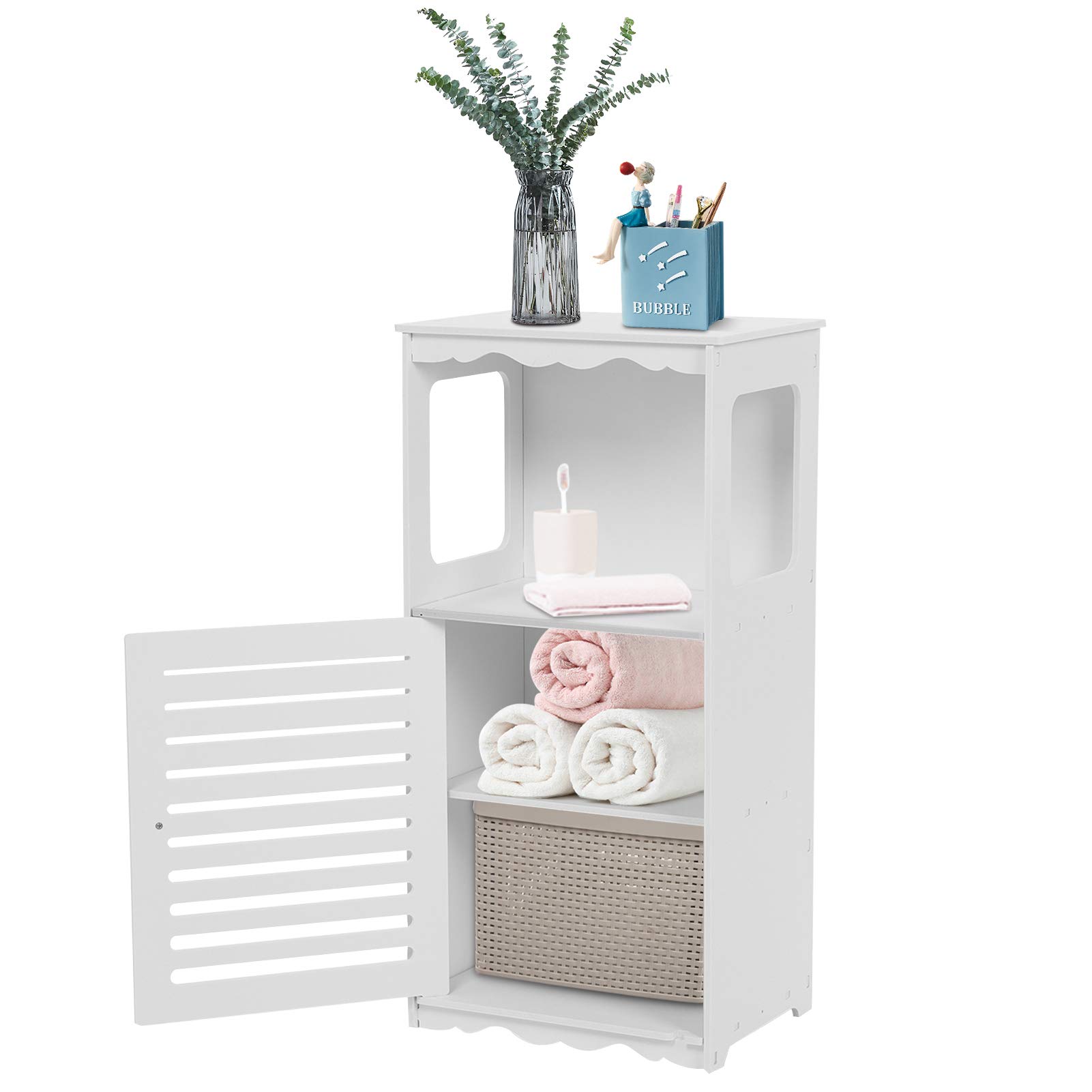 Ejoyous Bathroom petite armoire blanche 3 niveaux 39,5x28x80cm