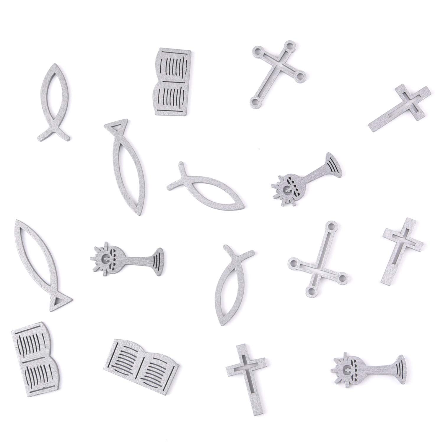FEPITO Décoration Bois Argent Confirmation Communion Baptême