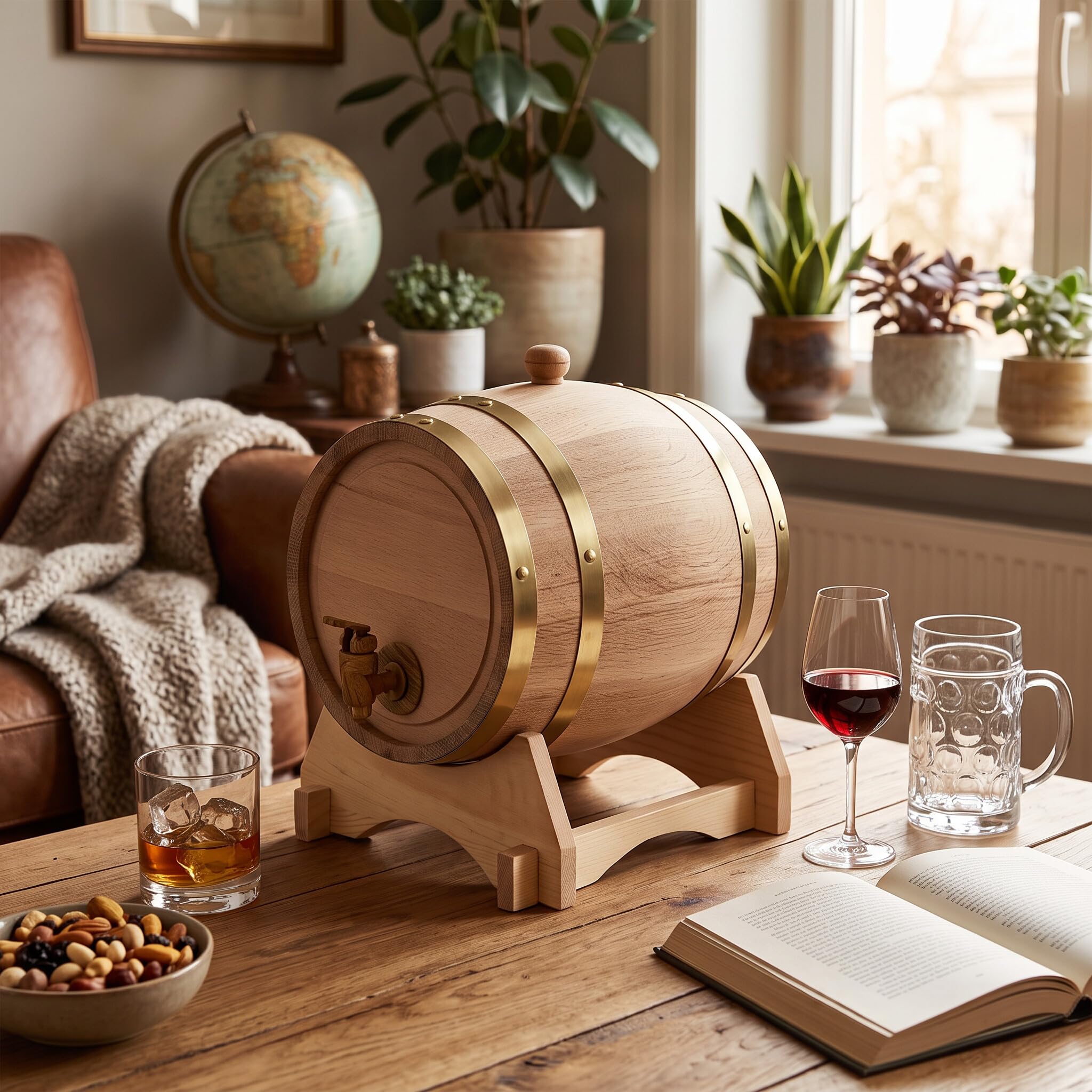 Ejoyous Kitchen tonneau bois 5 L whisky vin chêne
