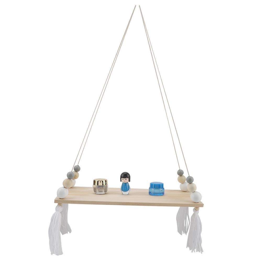 Tissting Étagère Murale Suspendue Gris Blanc Bois 39cm