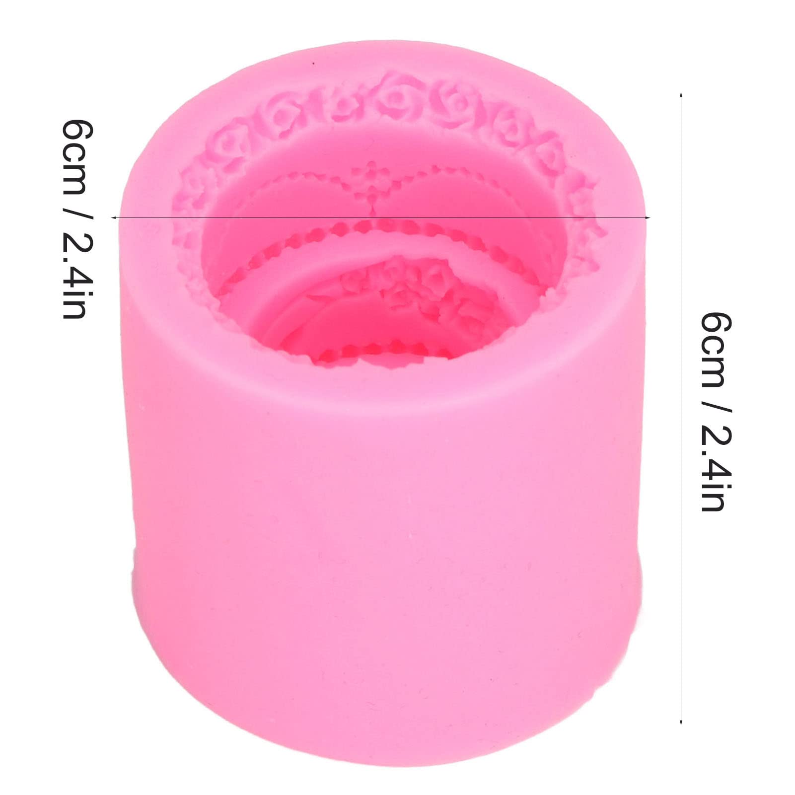 Tissting Mini Gâteau Mariage Moule Silicone Lot 2 Rose 6 cm