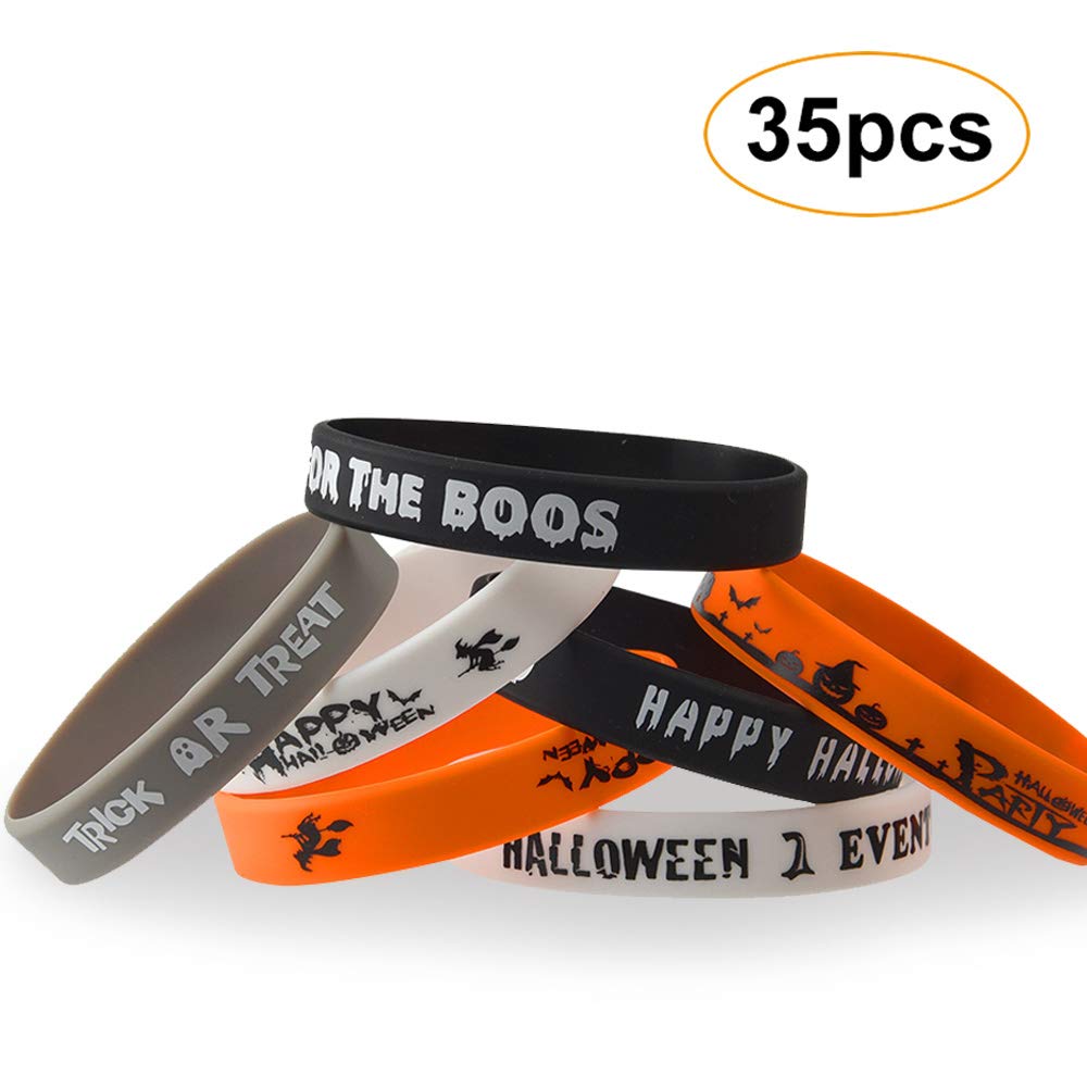FEPITO Party Decorations bracelet Halloween silicone 35 pièces