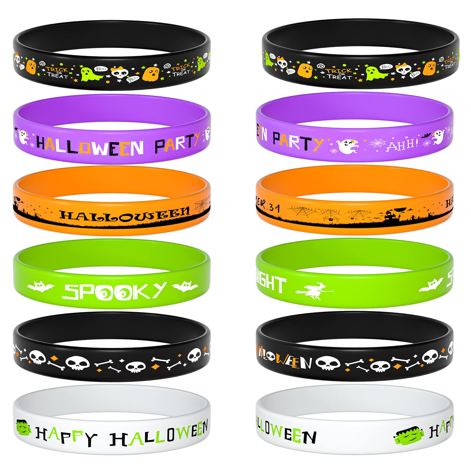 FEPITO Party Decorations bracelets Halloween silicone lot 36