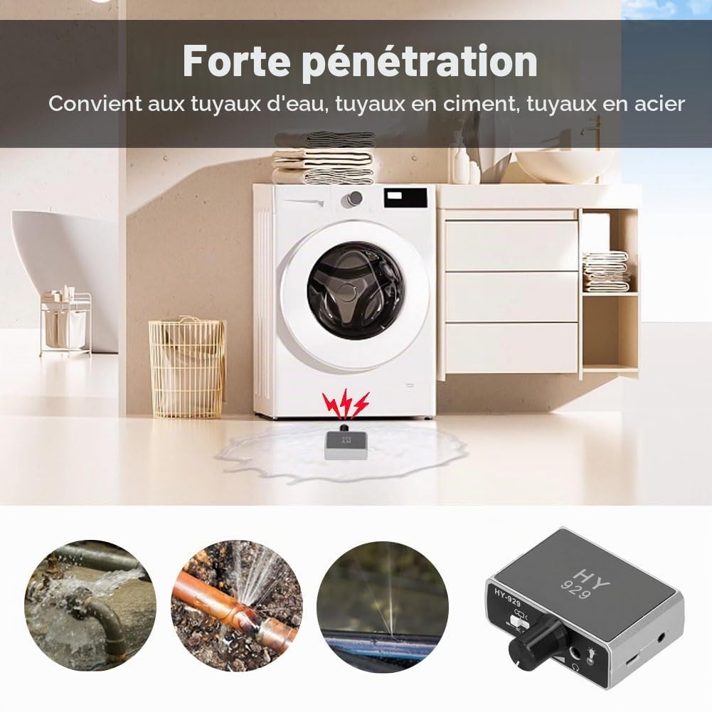 Tissting DIY Détecteur Fuite Eau Souterraine Double Sonde ABS