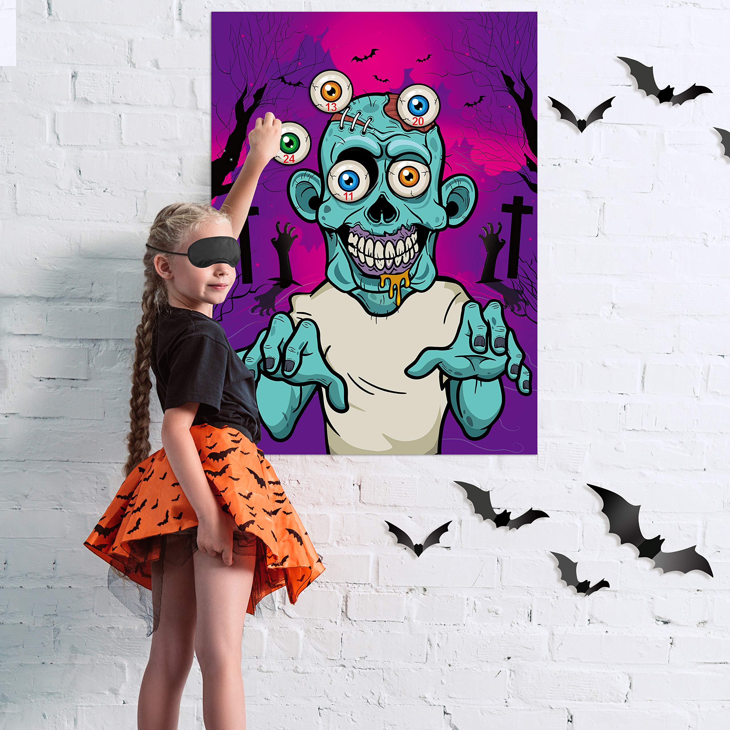 FEPITO Party Games jeu Halloween zombie 24 yeux 72x54 cm