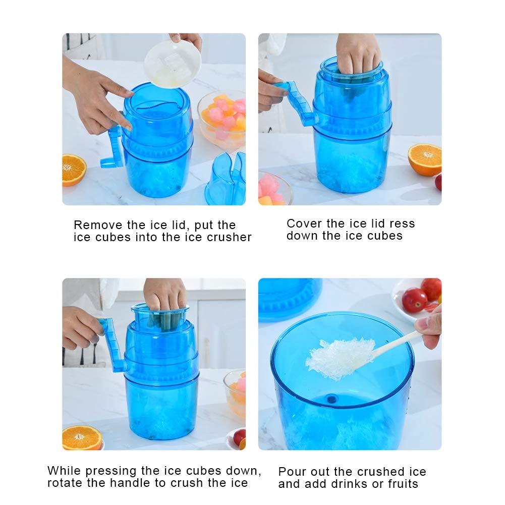 Tissting Broyeur à Glace Manuel Bleu 20 cm Inox