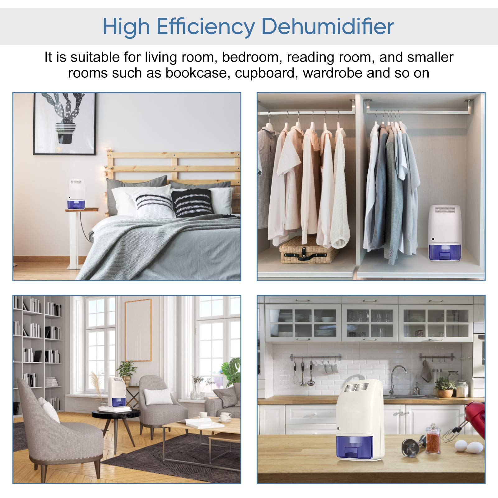 Ejoyous Living Room déshumidificateur 700 ml silencieux