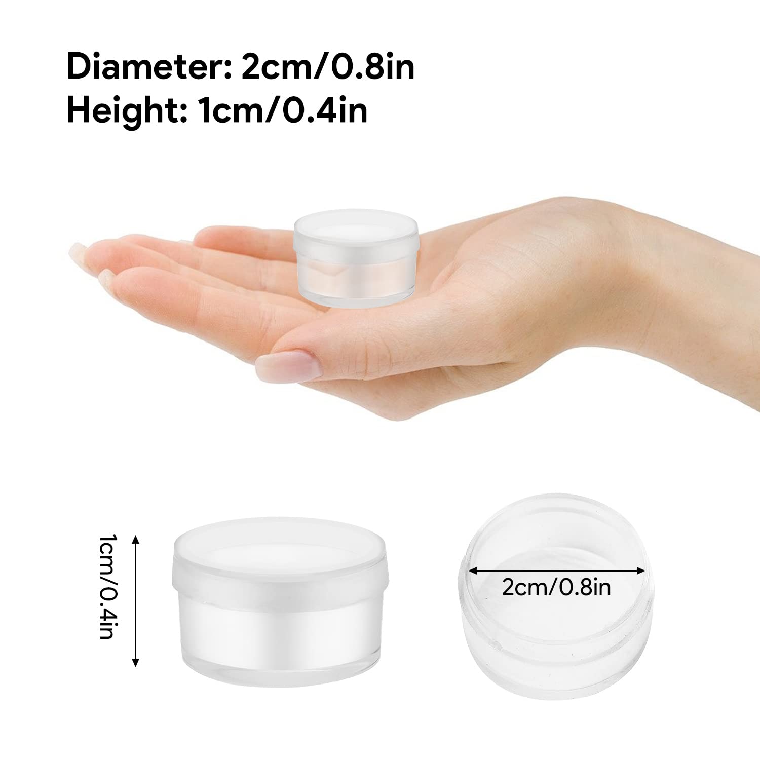 Tissting 100 Mini Pots Cosmétiques Plastique 2x2x1 cm