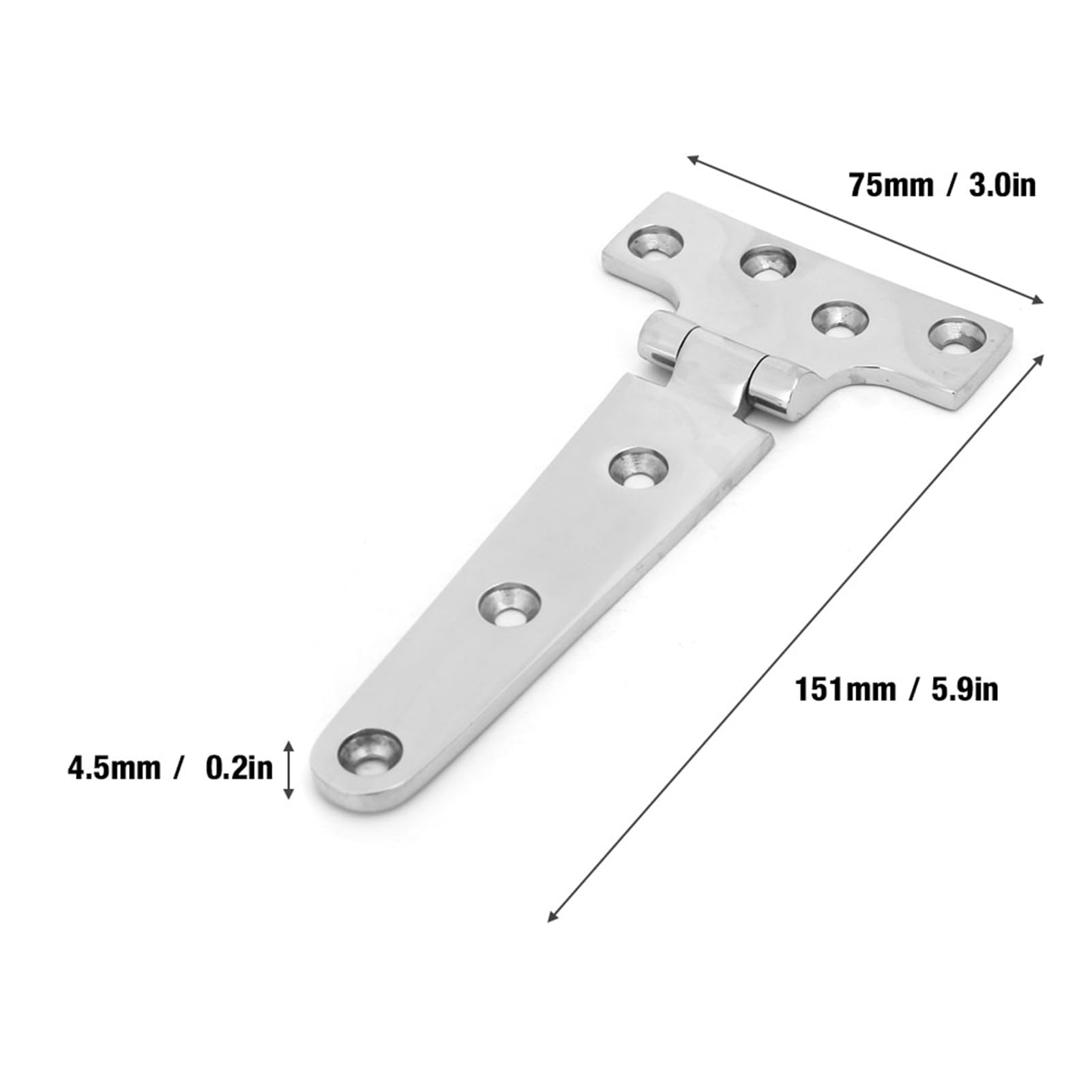 FTVOGUE Fixations charnière en T inox 151x75 mm