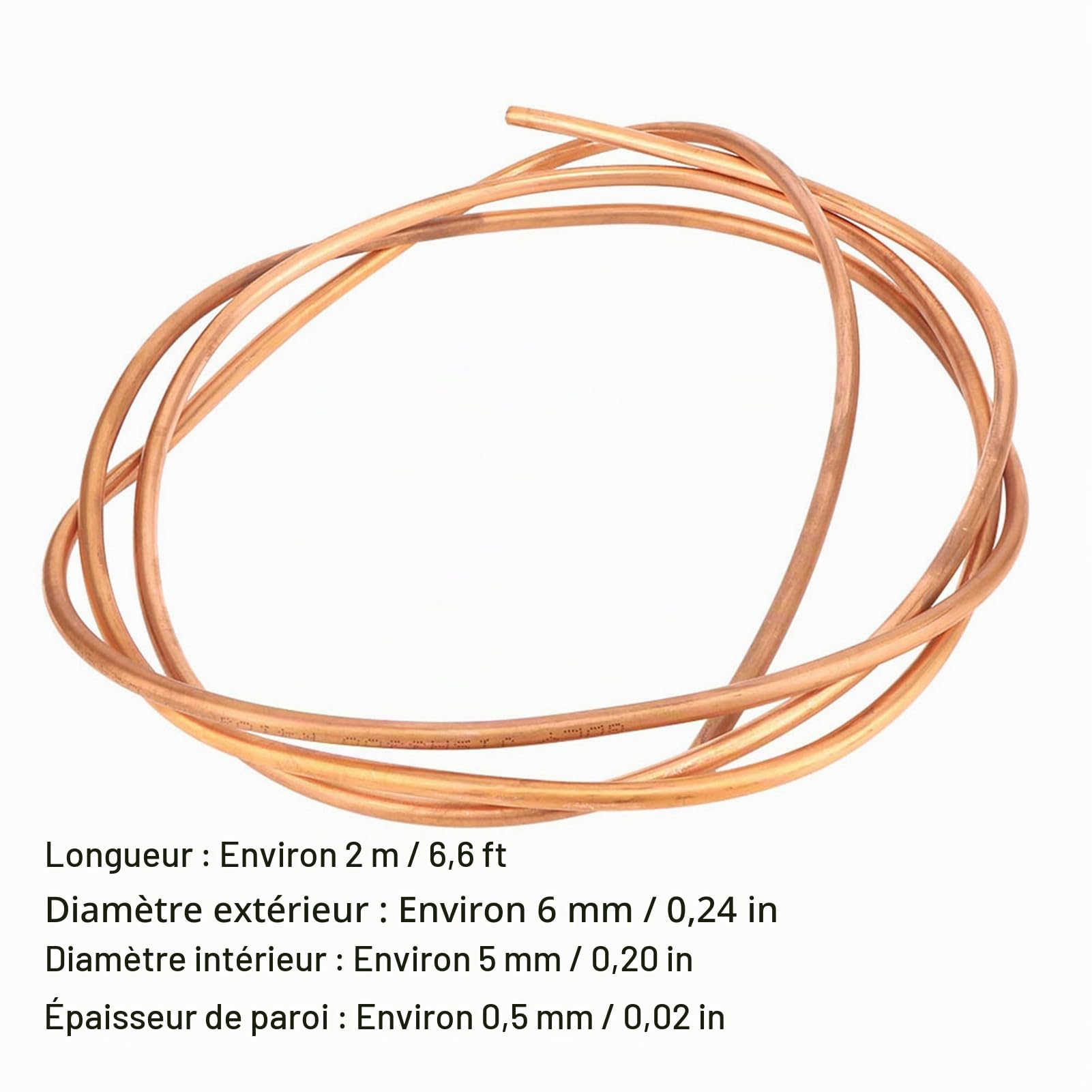 FTVOGUE Tube Cuivre Souple 2m OD 6mm ID 5mm C1100