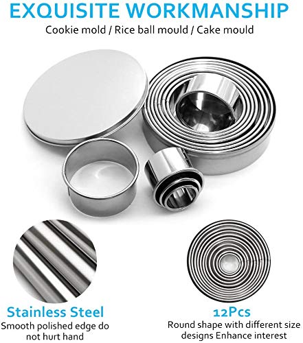 Ejoyous Kitchen emporte-pièces ronds inox 12 pièces