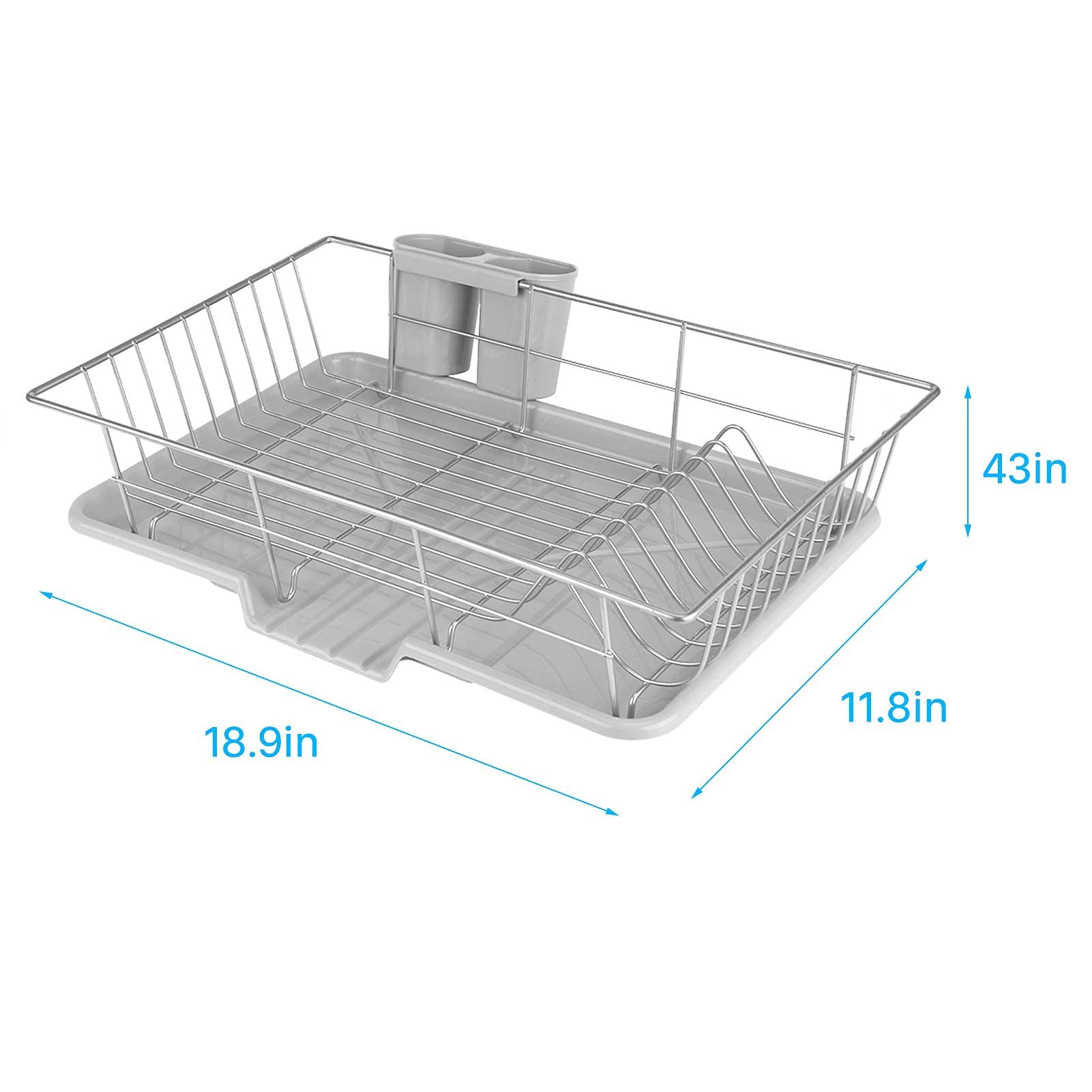 Ejoyous Kitchen Égouttoir vaisselle acier antirouille avec plateau