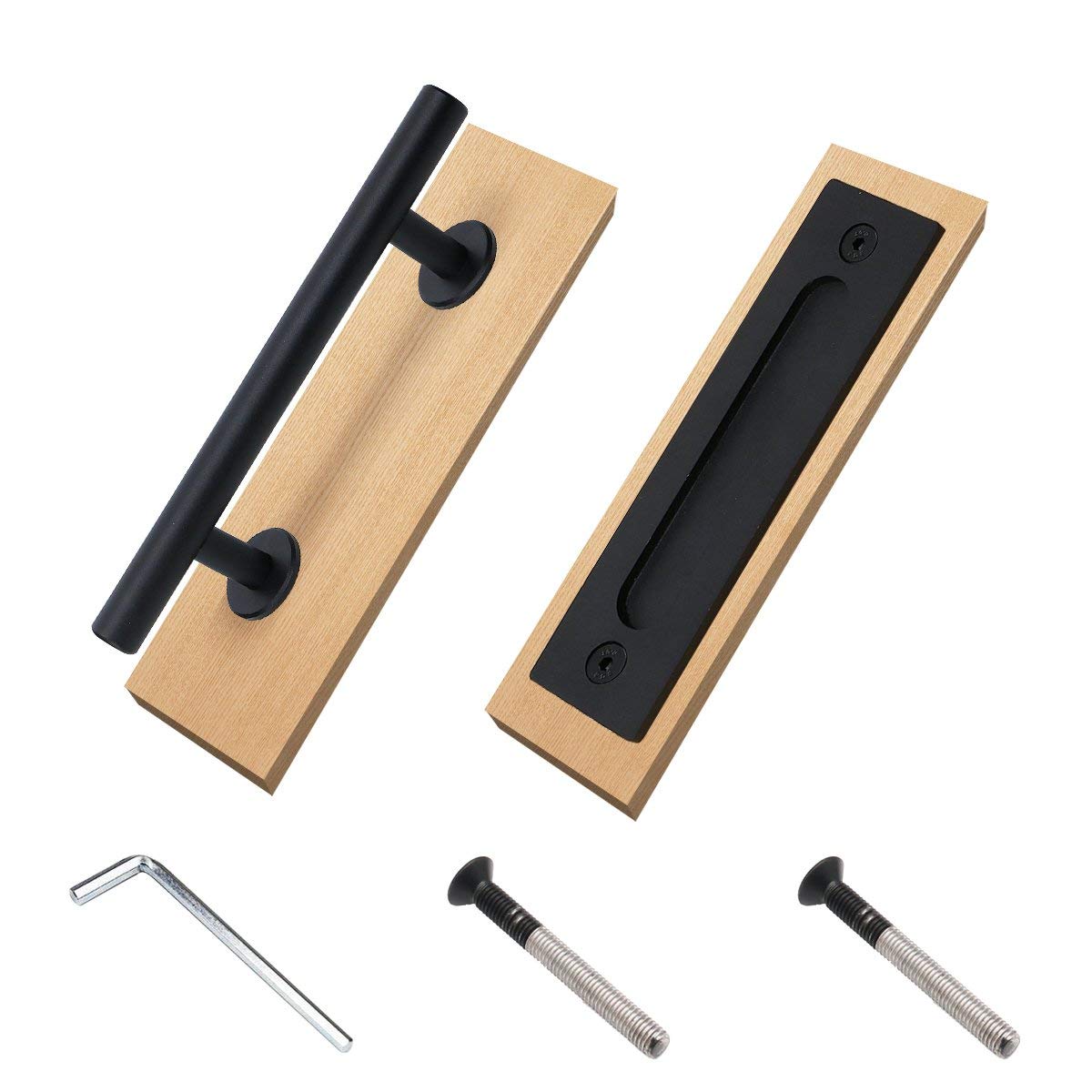 Ejoyous Home Improvement poignée porte grange noire acier