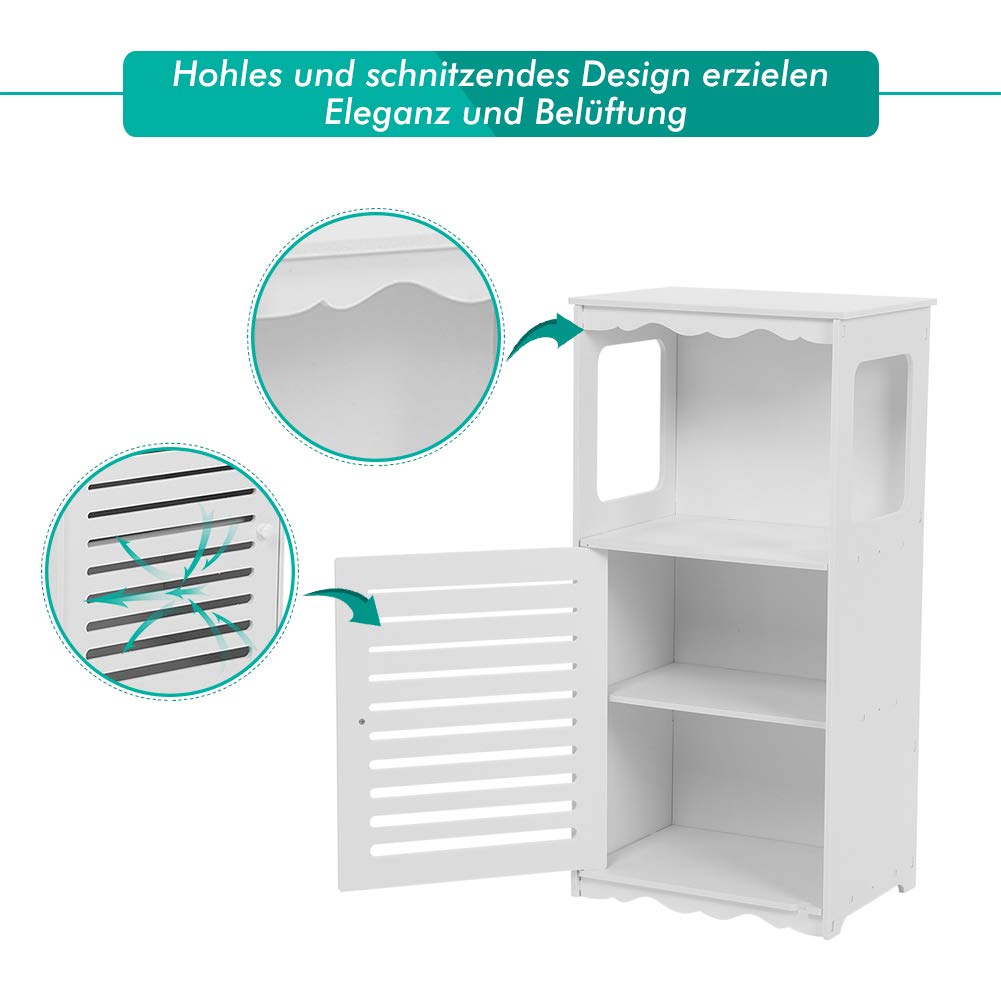 Ejoyous Bathroom petite armoire blanche 3 niveaux 39,5x28x80cm