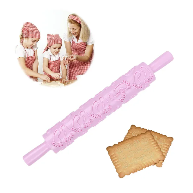Tissting Rouleau Pâtisserie Relief Rose Motif 3D