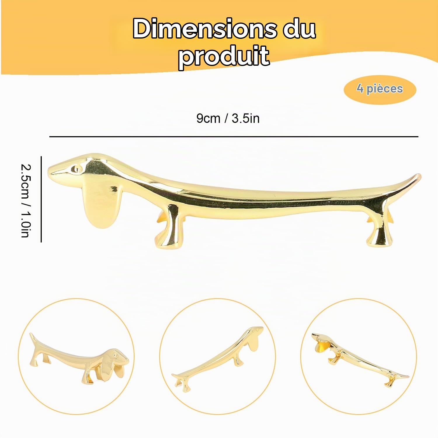 Tissting Repose-baguettes inox 4 pièces modèle Chien
