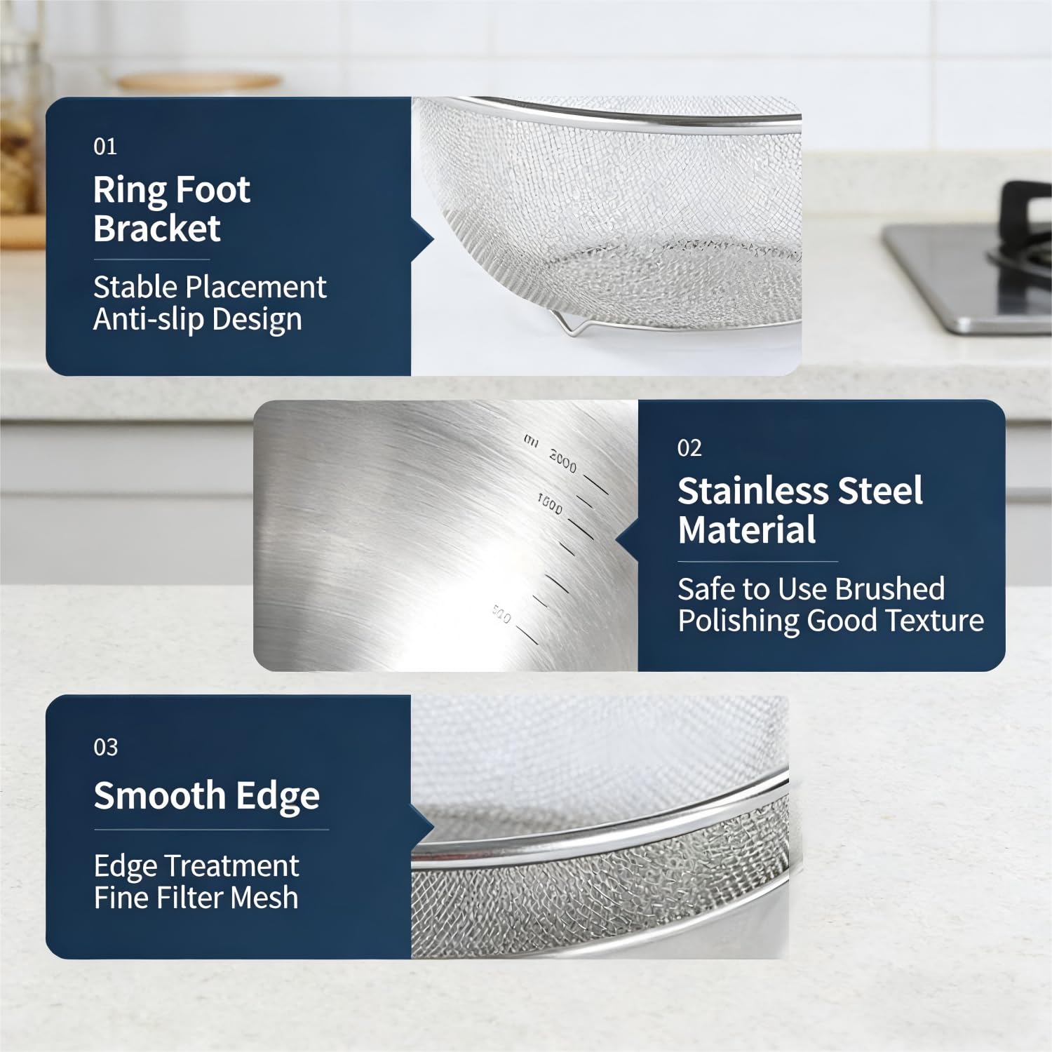 Tissting passoire inox fine tamis seul lavage riz