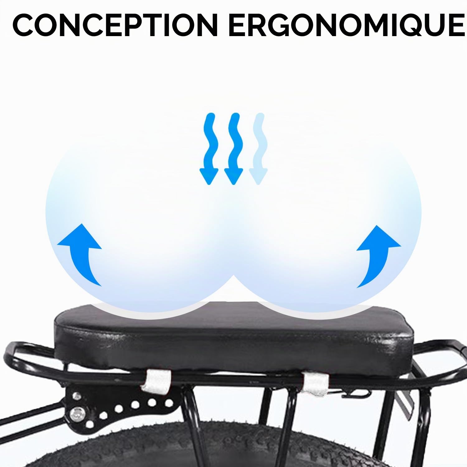 Tissting Outdoor siège enfant vélo coussin arrière confortable