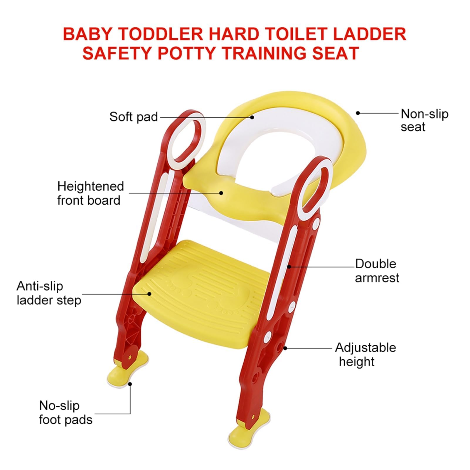 Ejoyous Health & Beauty siège toilette enfant réglable marche rouge