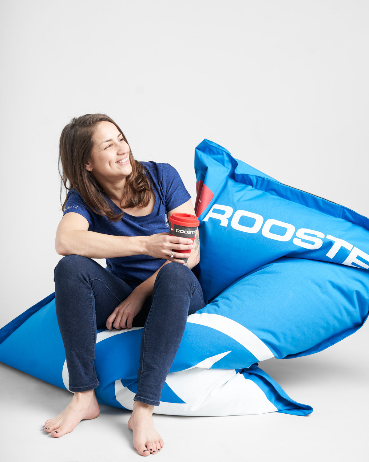 Rooster Bags Pouf géant Beanbag Bleu 170x130cm