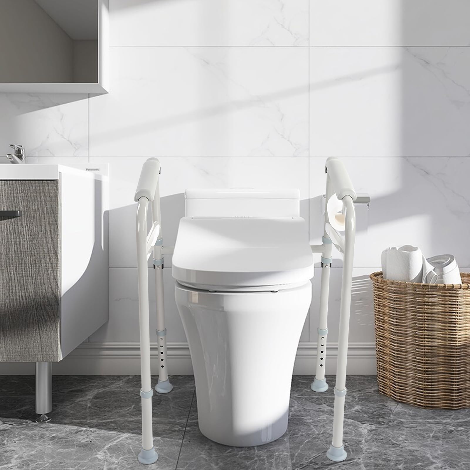 Ejoyous Health & Beauty cadre sécurité WC réglable acier