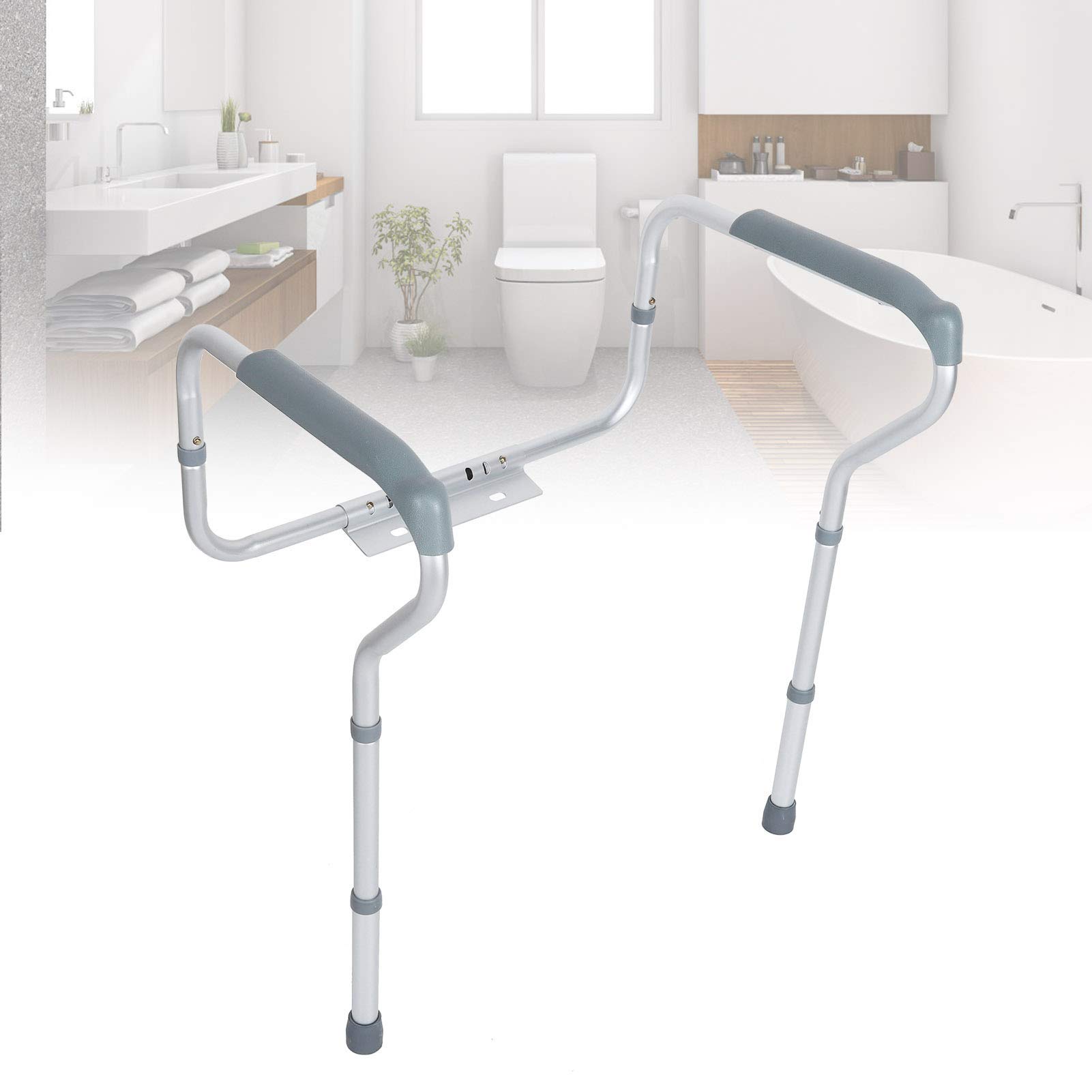 Ejoyous Cadre Toilette Barre Appui Réglable Alu 135 kg