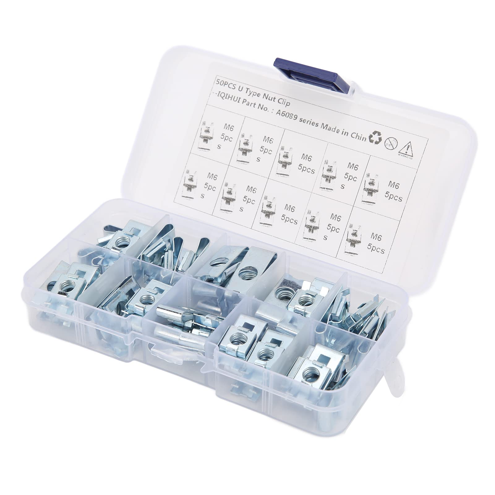 Tissting M6 écrou clip en U acier lot 50 + boîte