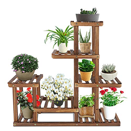 Ejoyous Garden étagère à fleurs bois de pin 72 cm
